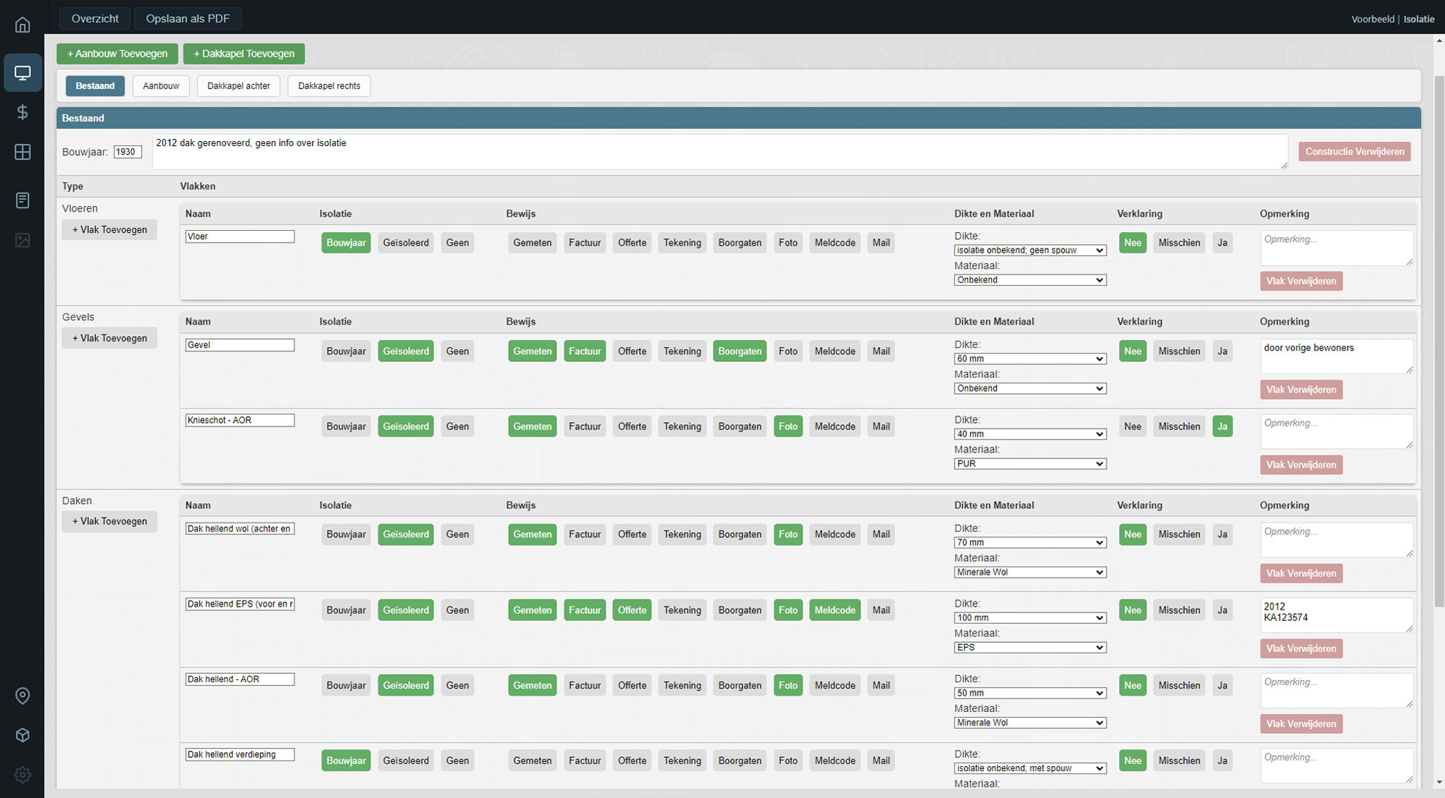 Screenshot Isolatie Manager